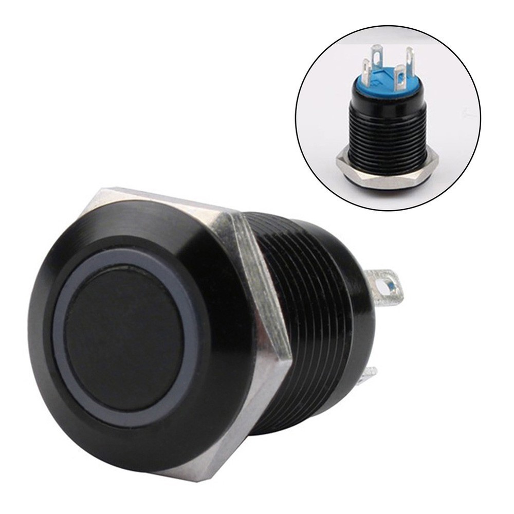 Momentary Metal Button Switch with Waterproof Rubber Ring and LED Light