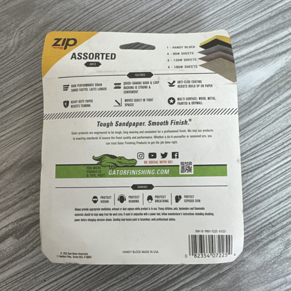 Gator 7225 Zip 13 Pc Hook & Loop Hand Sanding Block Kit