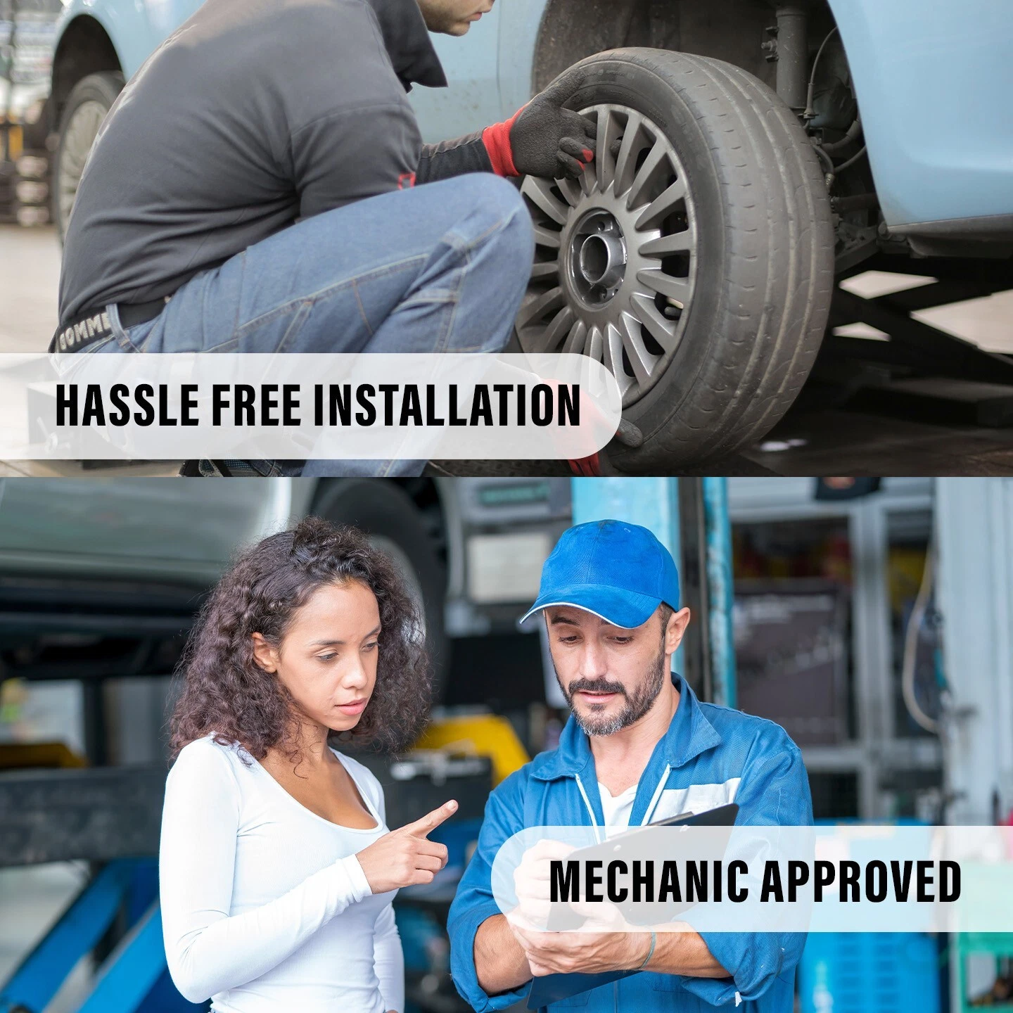 Front & Rear Brake Rotors + Ceramic Pads for 2016-21 Hyundai Elantra Kia Forte