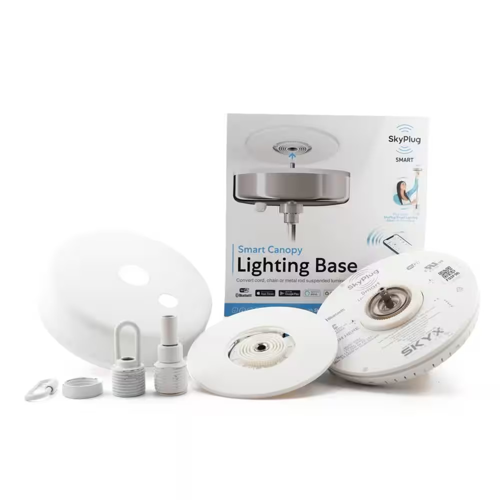 5 In. Matte White Smart Plug and Play Lighting Base - Carina