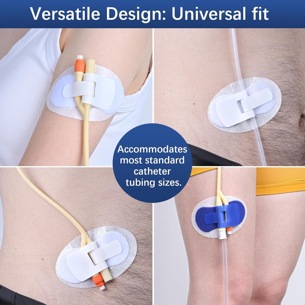 Foley Catheter Stabilization Device, Self Adhesive 10 Pack, Blue