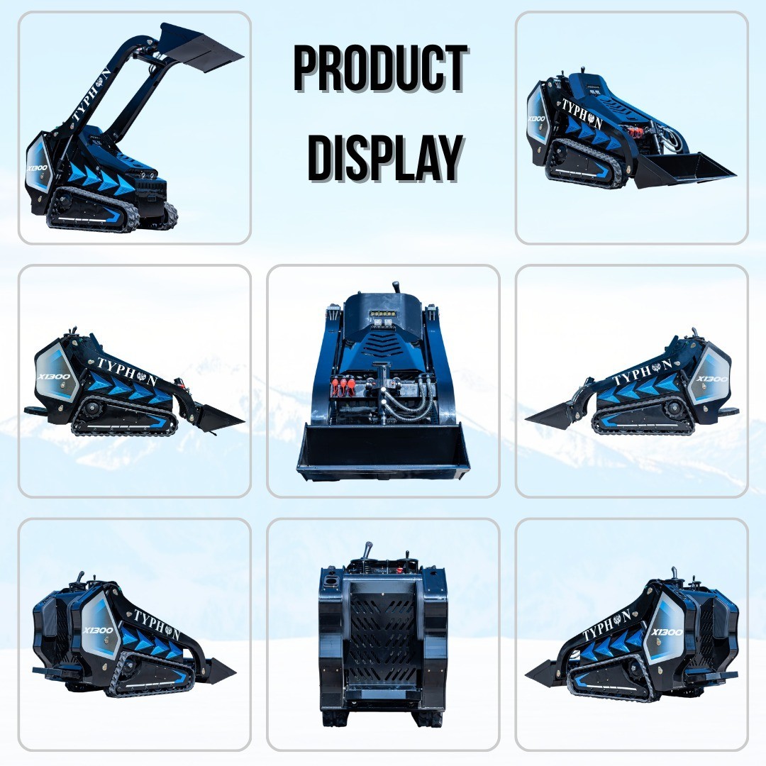 3040lbs TYPHON STOMP X1300 25HP Kubota D1105 EPA Diesel Mini Skid Steer Loader