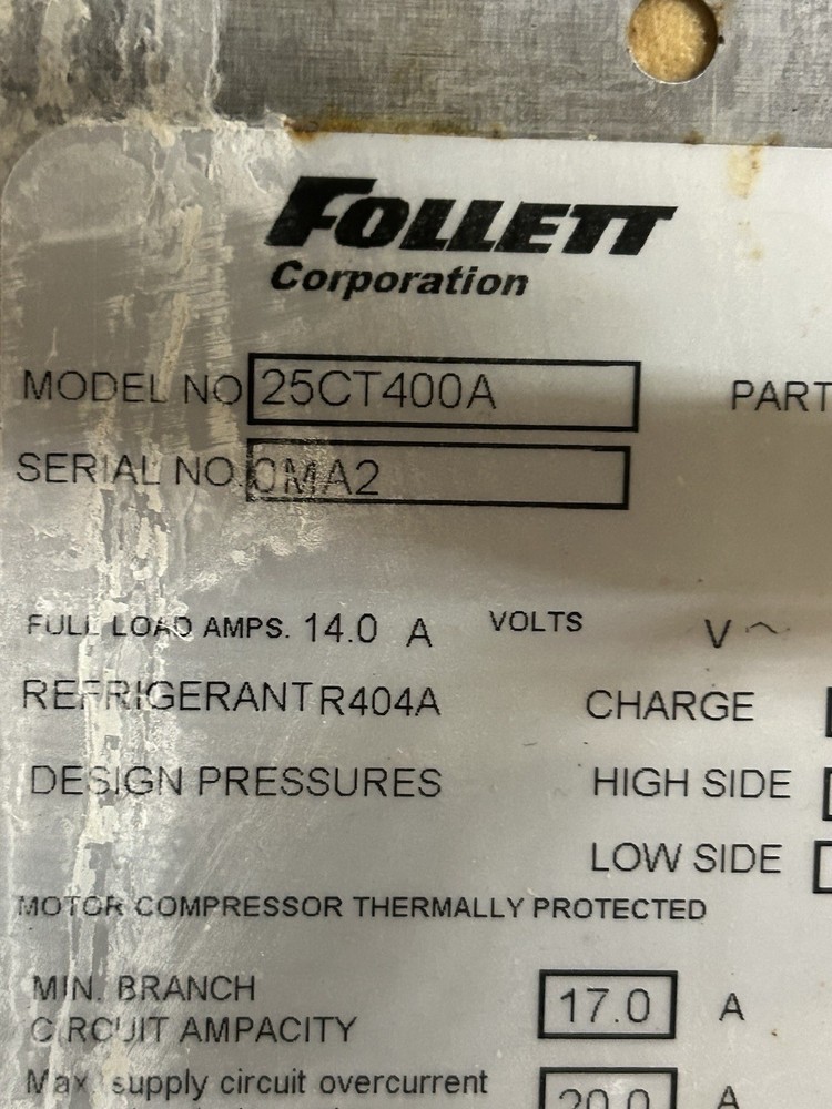 Follett Symphony Ice & Water Dispenser FRONT PANEL