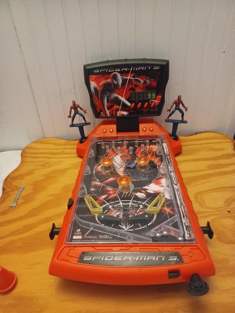 Marvel SPIDER-MAN 3 Table-Top Pinball Machine Complete with Box Used Tested