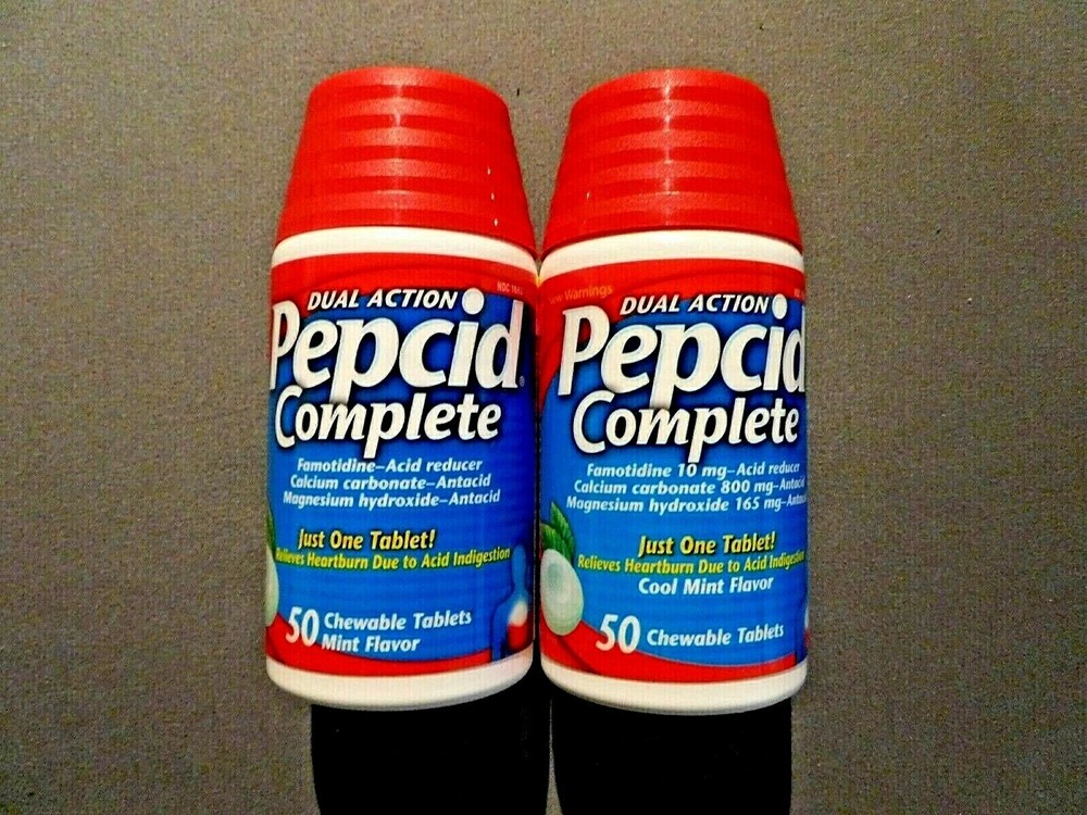 (2) New Bottles Pepcid Dual Action Complete (Mint Flavor)