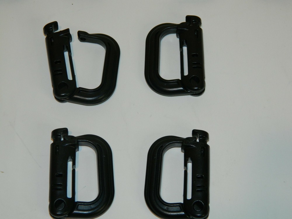 4 pack D-Ring Clip Molle Hook Grimloc Backpack Locking Buckle Carabiner Snap on
