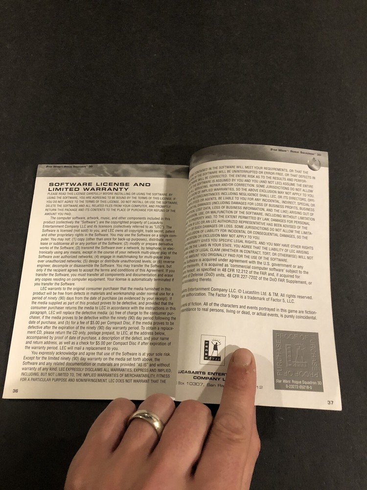 star wars rogue squadron 3d pc Manual only