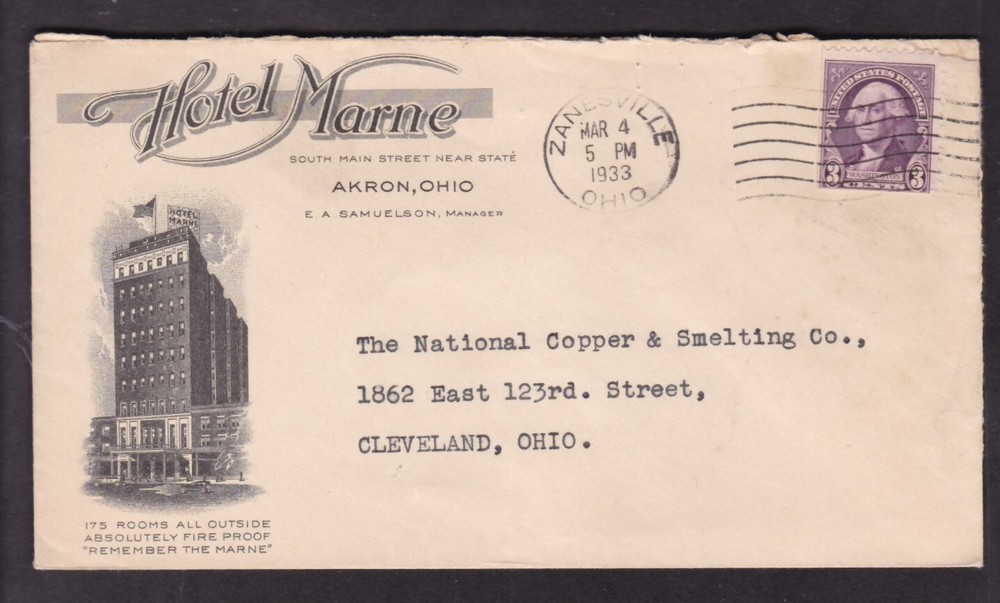 HOTEL MARNE, AKRON, OHIO - 1933