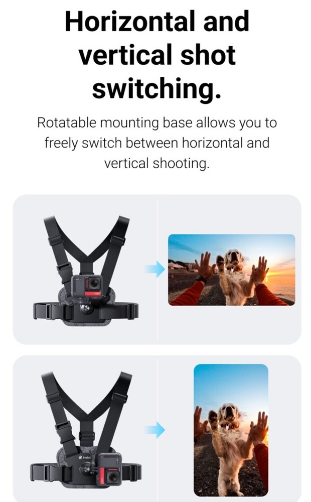 Original Insta360 Chest Strap - Adjustable, Compatible with Insta360 Cameras