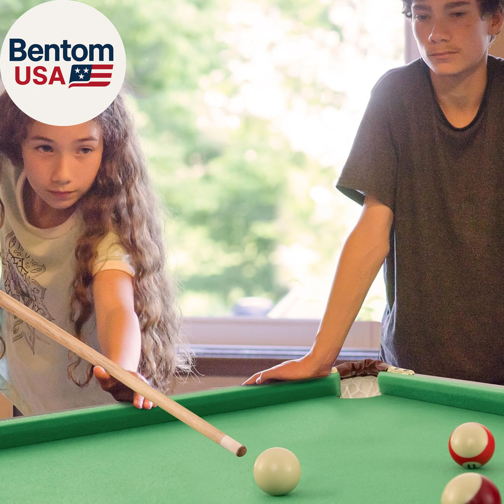 48" Pool Table, Foldable Billiards Table with 2 Cue Sticks, 16 Balls, Triangle,