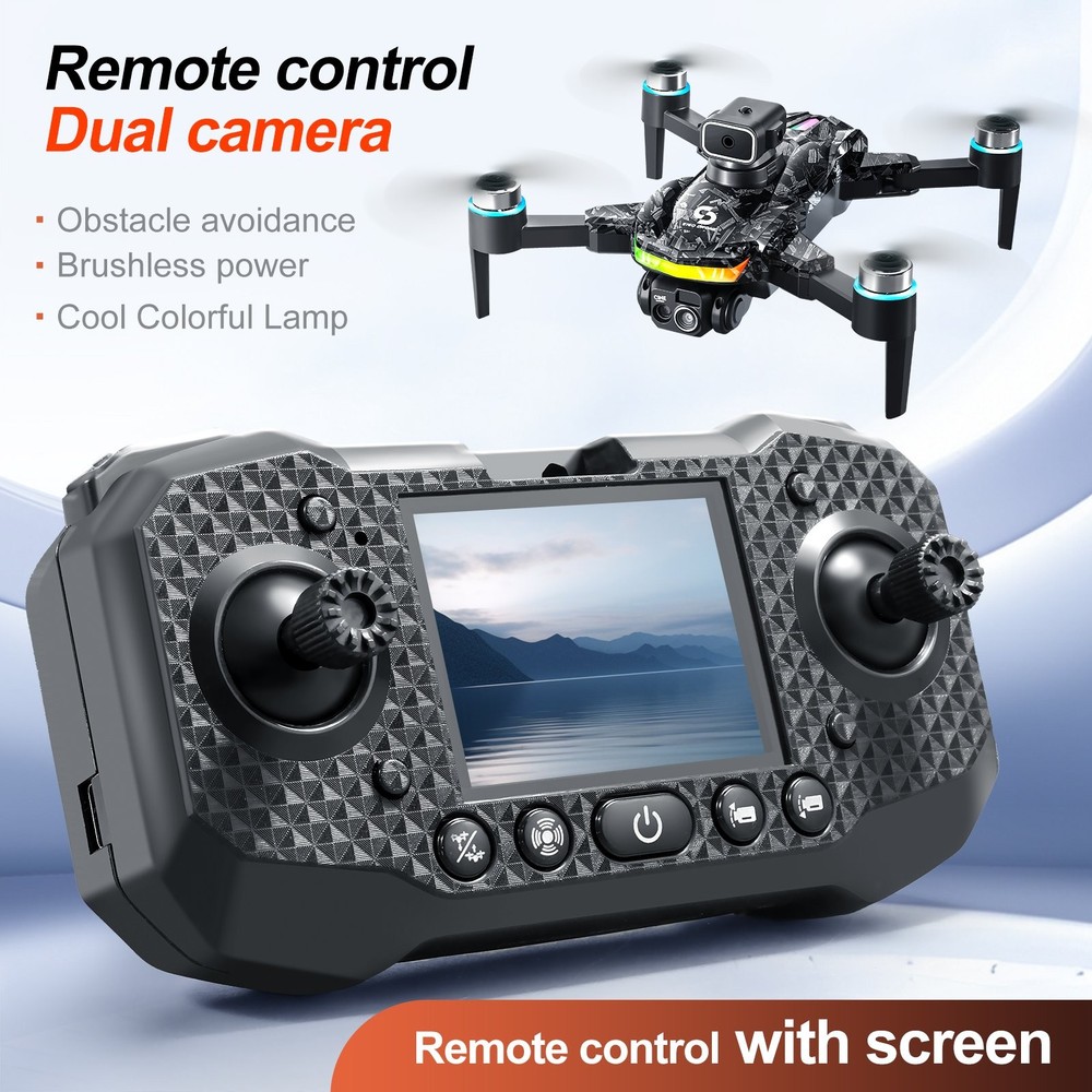 S160 Drone WIFI FPV 4K Dual Camera Obstacle Avoidance Remote Control with Screen