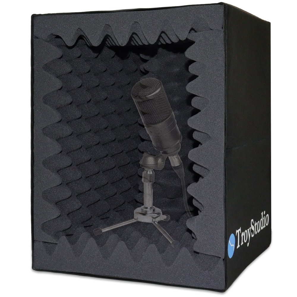 TroyStudio Portable Vocal Booth, Large Foldable Microphone Isolation Shield, ...