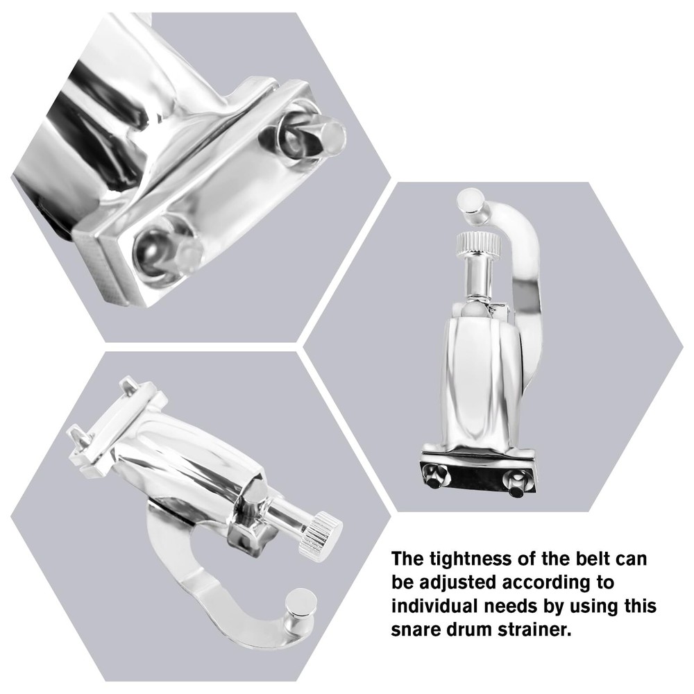 Snare Drum Strainer Modulator Throw Off Butt End Parts - Silver Round Adjuster