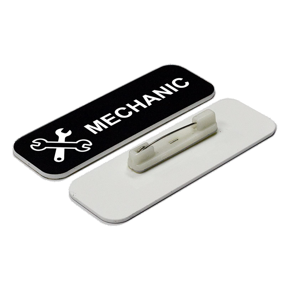 Mechanic 1 x 3" Name Tag/Badge, (3 Pack)