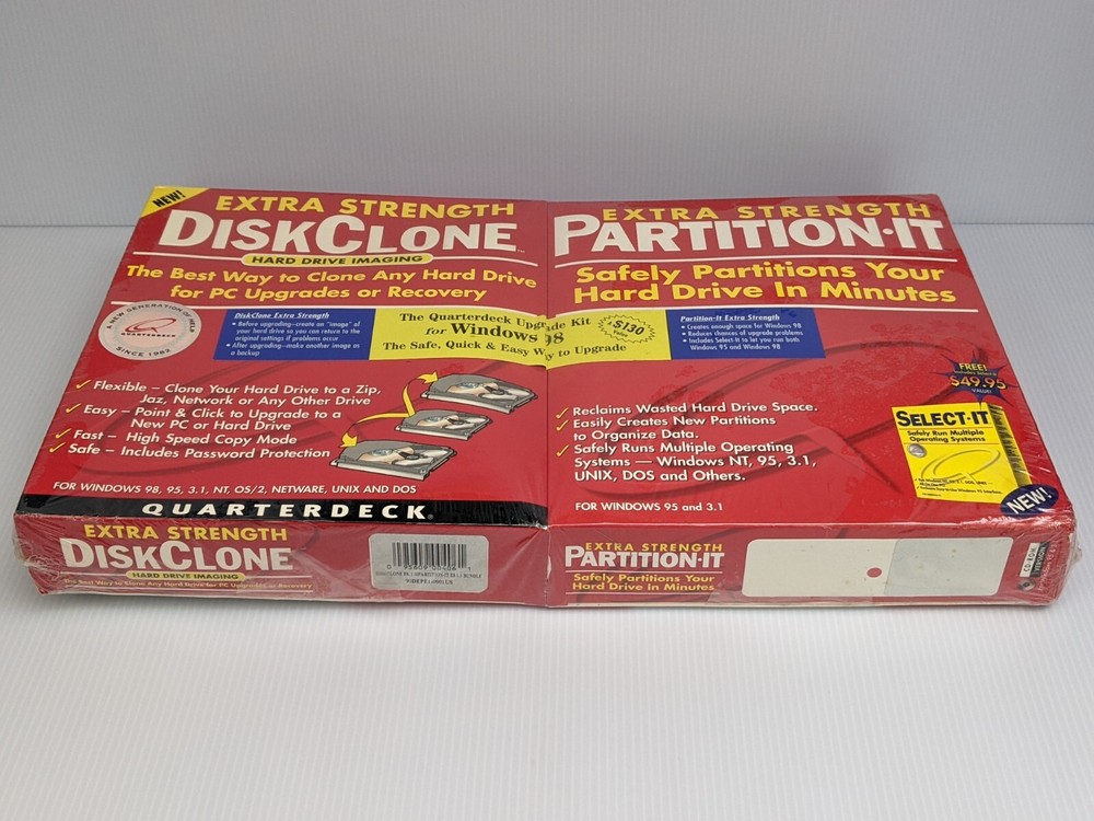 Extra Strength DiskClone & Partition It Quarterdeck: Software / VTG 1998 Windows