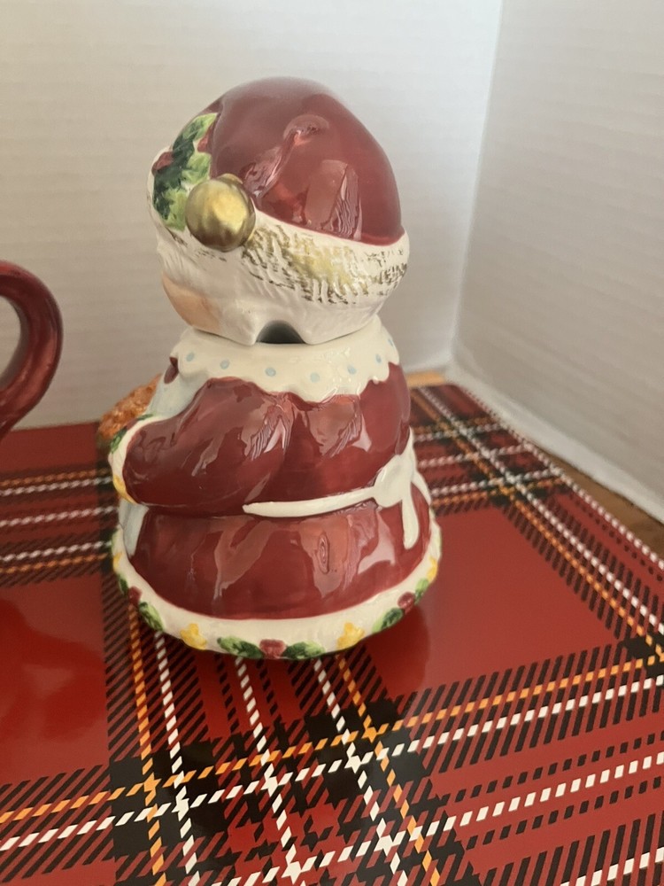 Vtg/Mr/Mrs Claus/sugar/creamer/Ceramic /6”/spoon Missing/mint