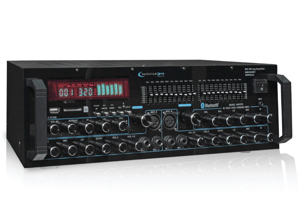 Technical Pro MM2000BT Mic Mixing Amplifier USB/SD Card/Record & Bluetooth S&D