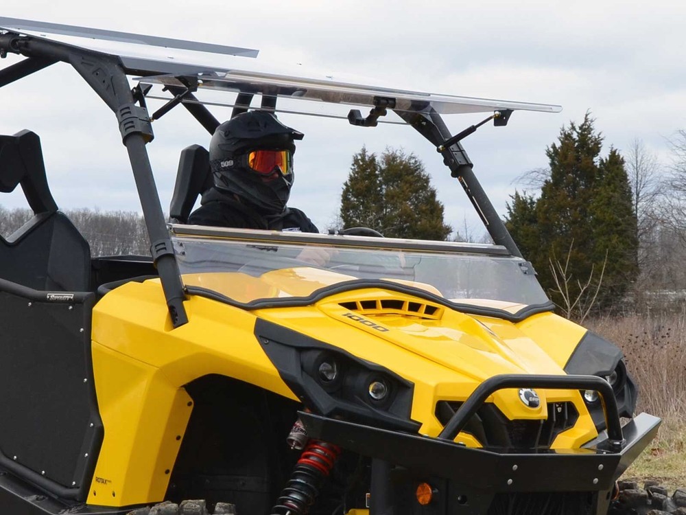 SuperATV Scratch Resistant Flip Windshield for Can-Am Commander 800 / 1000 / Max
