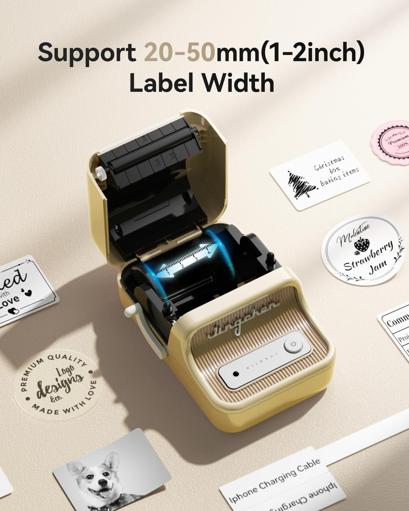 B21 Label Maker, 2 Inch Portable Thermal Label Printer, Label Maker Machine with