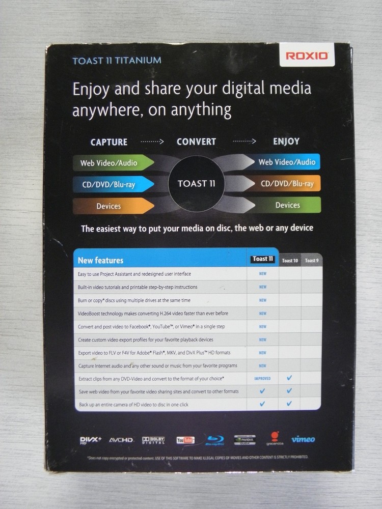 Roxio Toast 11 Titanium - Full Version for Mac - Create CDS, DVDS, & Blu-rays