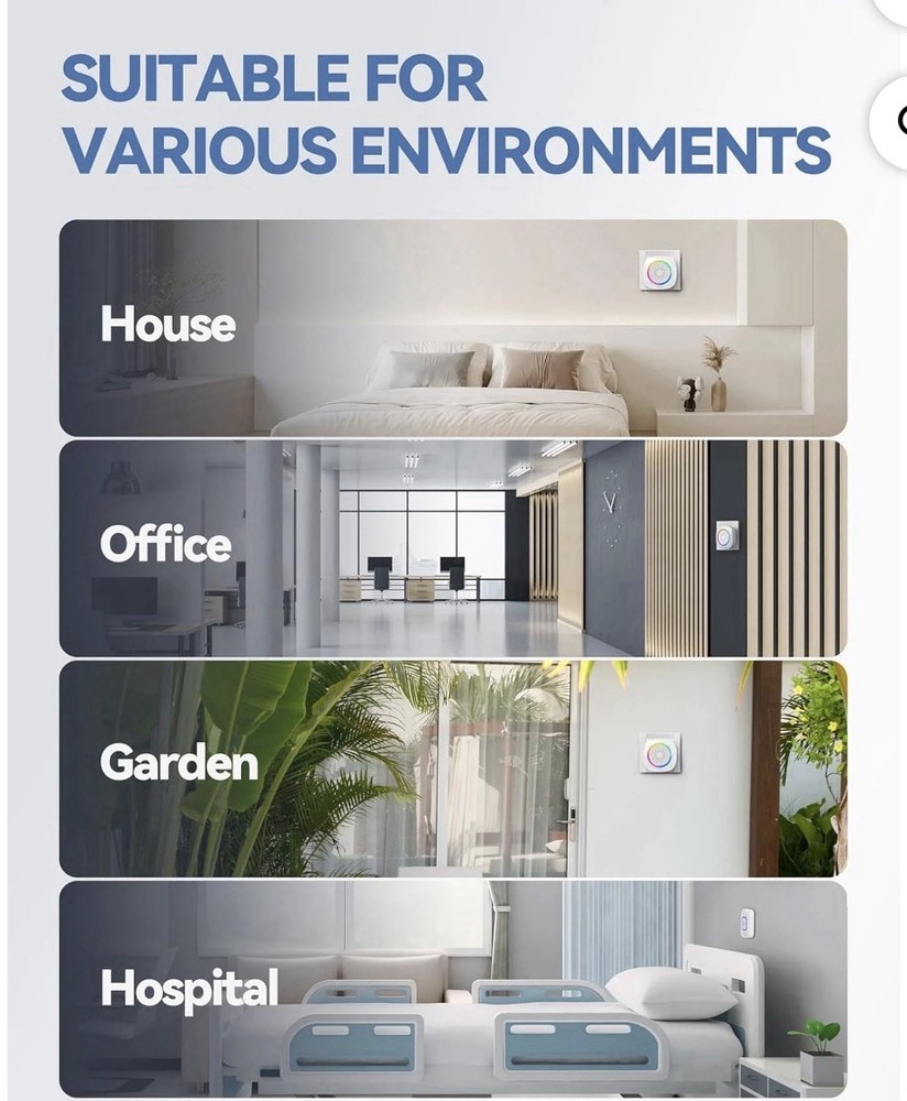 Wireless Plug-In Lighted Doorbell Receiver & Button, Plastic, White/Blue