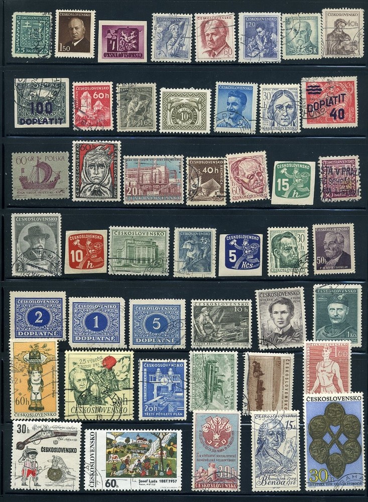 Czechoslovakia Used Stamp Lot - All different & unchecked Cz04