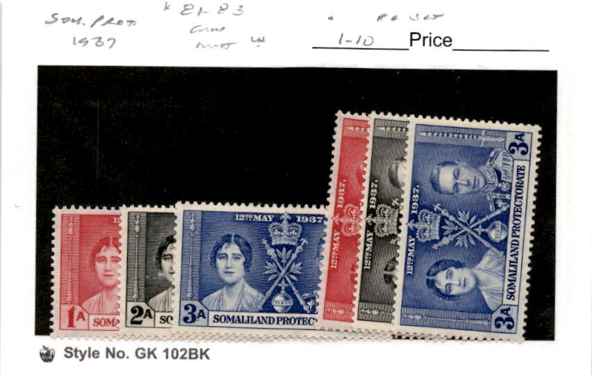 Somaliland Protectorate, Postage Stamp, #81-83 (2 Sets) Mint LH, 1937 (AB)