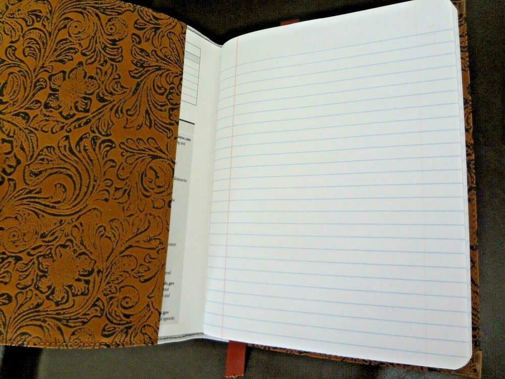 Faux Leather Jacobean Print Refillable 9.75" x 7.5"