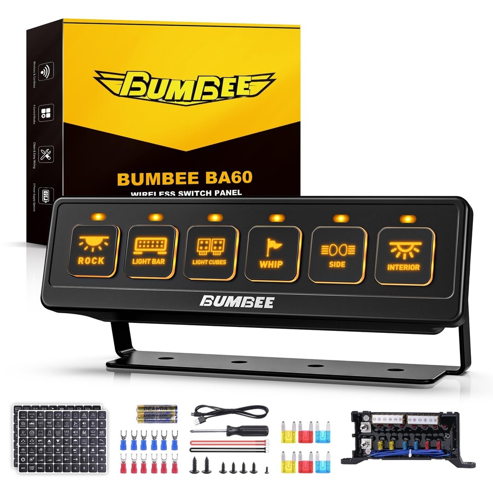 Bumbee 6 Gang Wireless Switch Panel, Multi-Function Toggle Switches, 80A High...