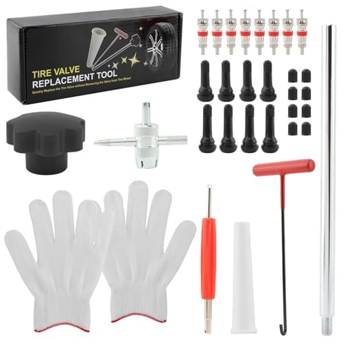 32Pcs Tire Valve Stem Core Replacement Tool Kit - TR413/TR414 Valve Core