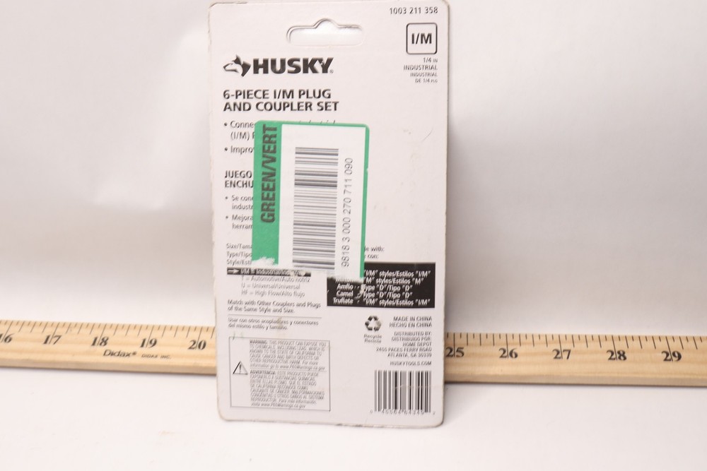 (5-Pk) Husky Coupler Plug with Increased Air Flow 1/4" - Missing Coupler