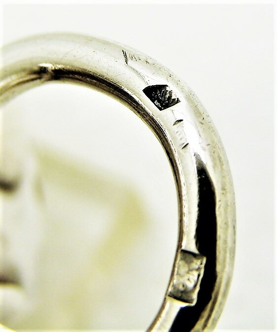 Hand Hammered French Solid Silver Brandy Wine Taster with Ring Handle Marked