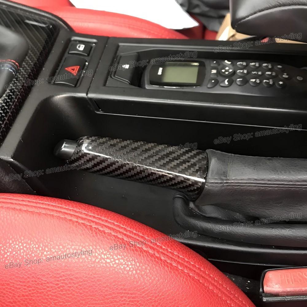 Real Carbon Fiber Handbrake Handle Lever For BMW 3 Series M3 E36 E46 E90 E92 E93