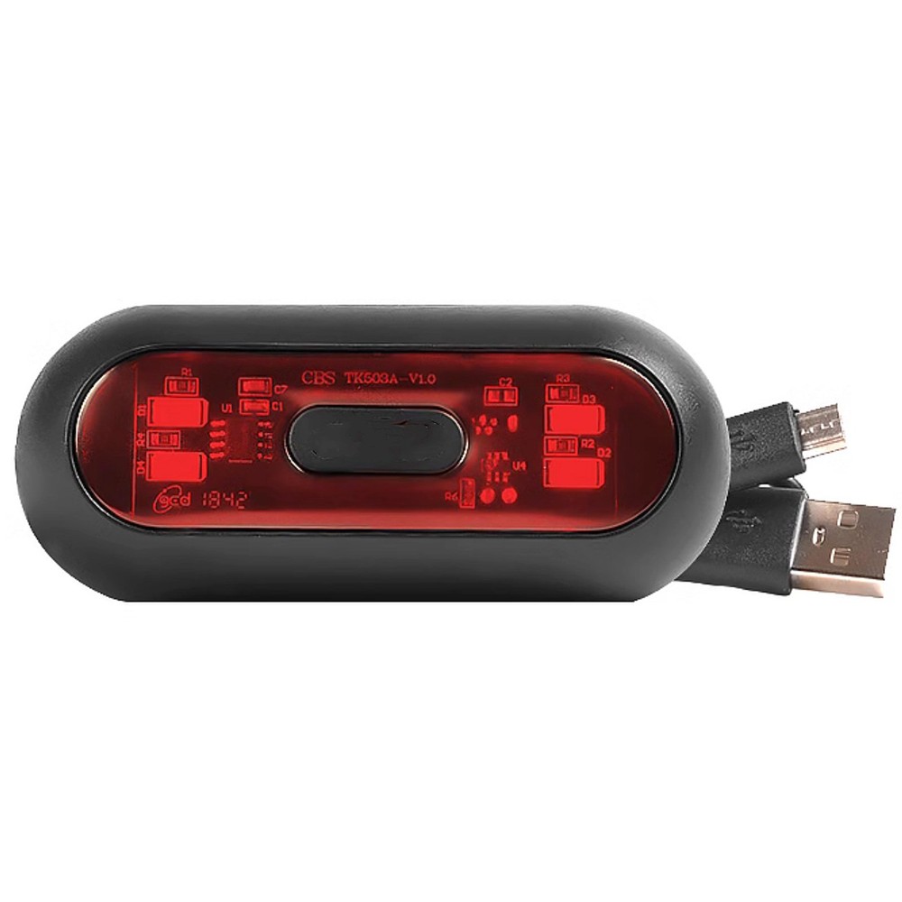 Waterproof Motorcycle Rear LED Helmet Light USB Rechargeable Light Accessory