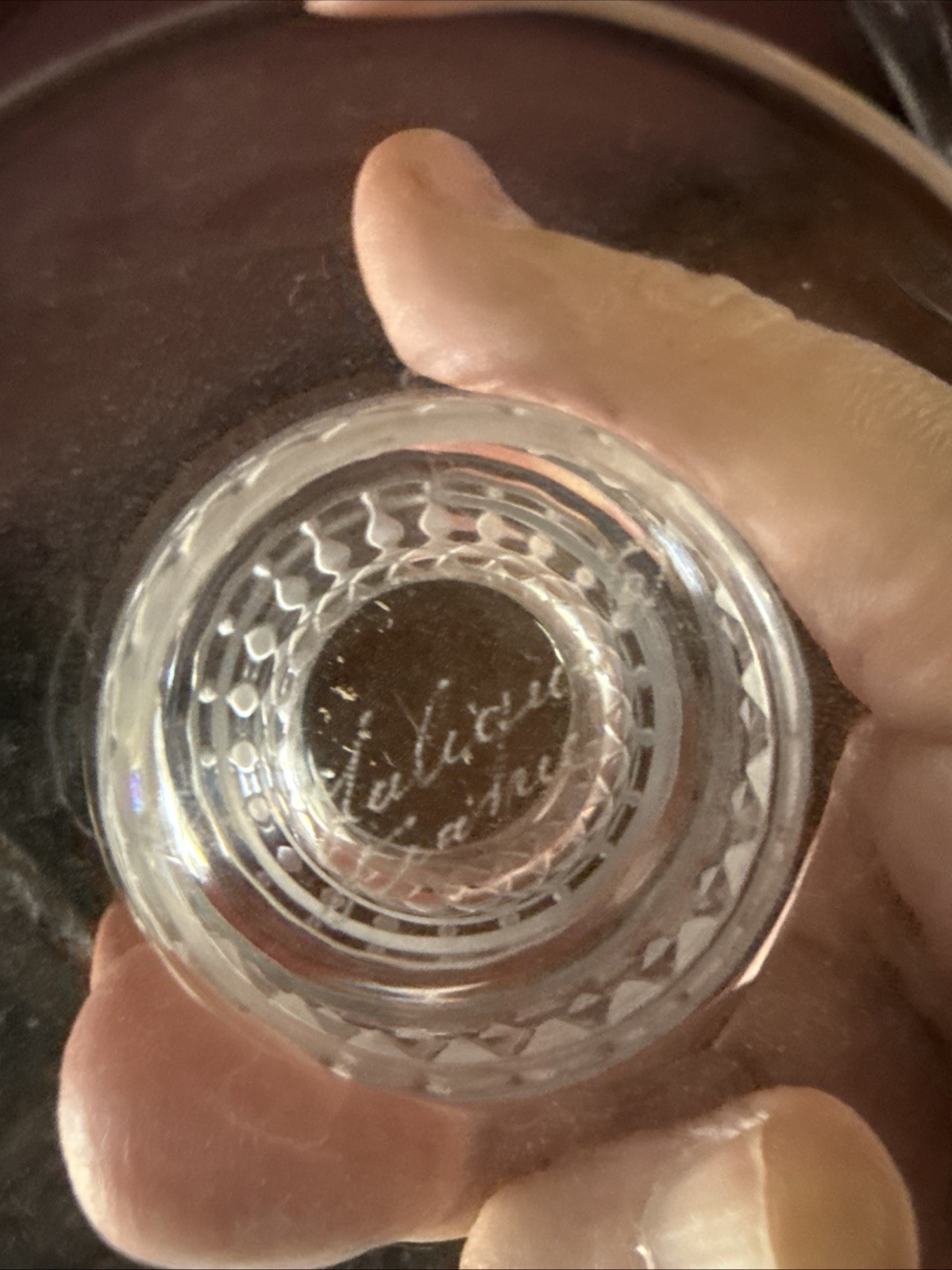 Pair Of Lalique Bourgueil 5 InchSIGNED Water Goblets HTF 1930's