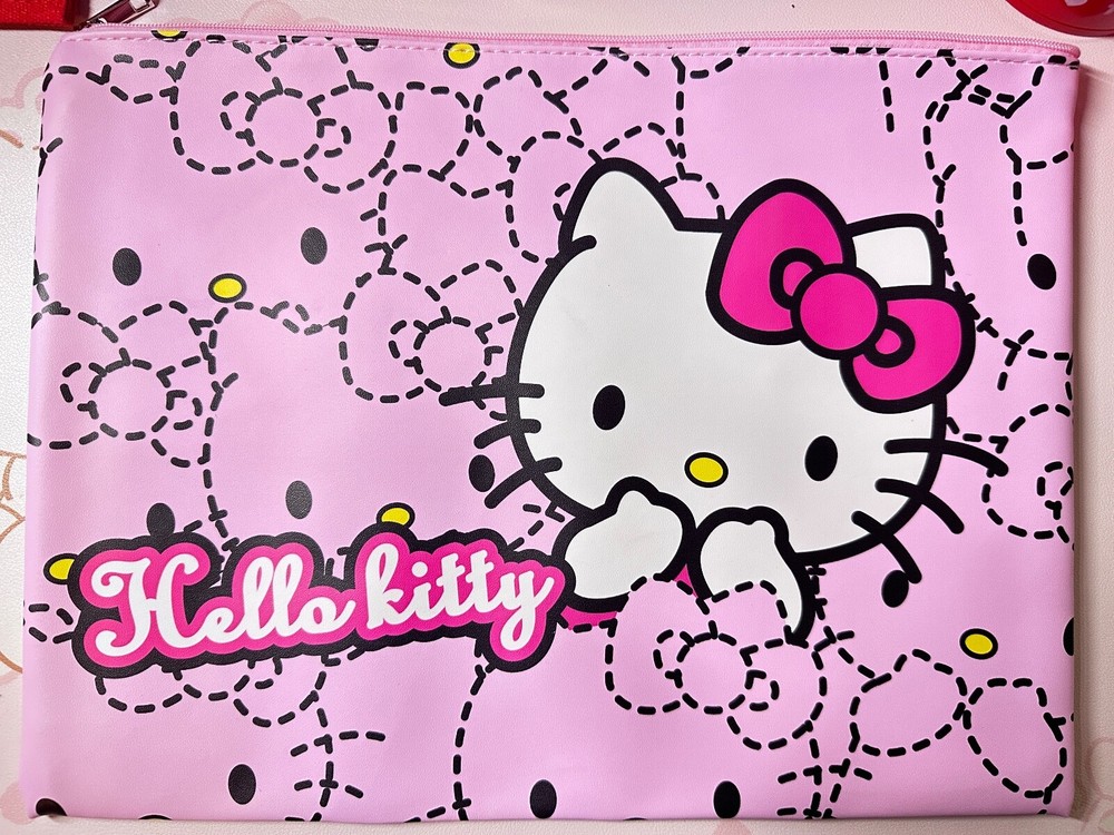 Hello Kitty A4 case folder document file zipper bag storage