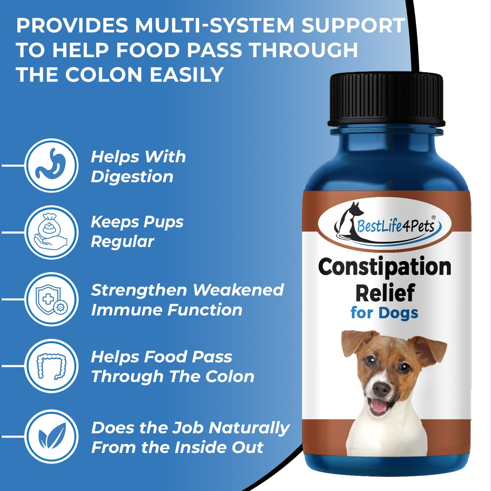 Constipation Relief for Dogs Natural Laxative Stool Softener, Helps Digestion