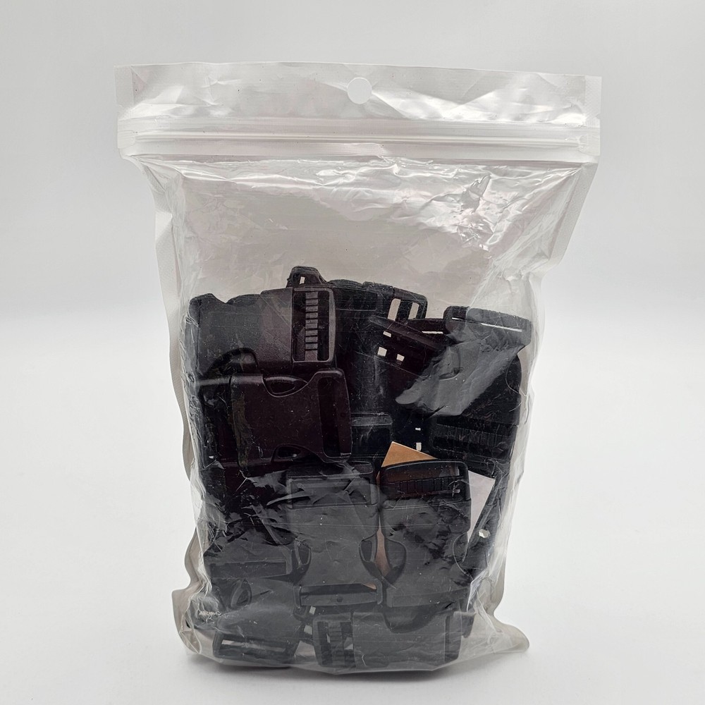 30 Webbing Bag Strap Clip Buckles Adjustable Black 1 Inch Plastic Side Release