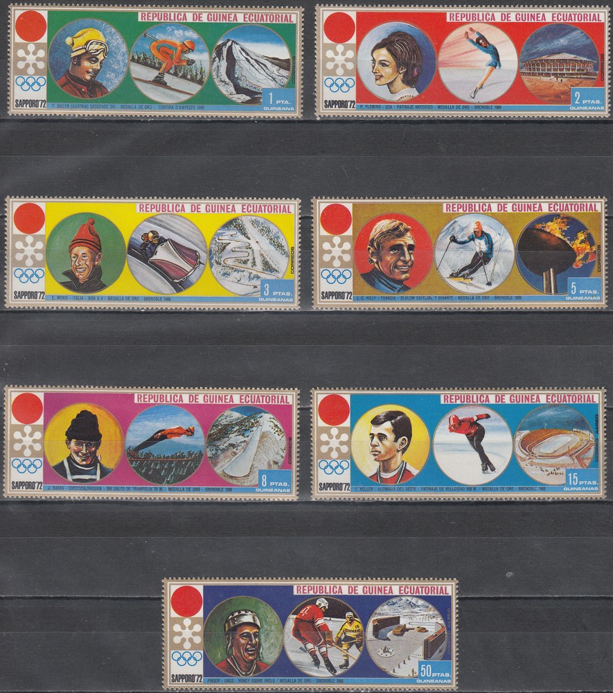 W EQUATORIAL GUINEA 0027A-33A SAPPORO OLYMPIC PERFORATED SET