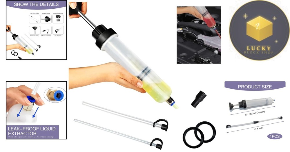 Compact 200CC Automotive Fluid Pump with Replacement Accessories - User-Friendly