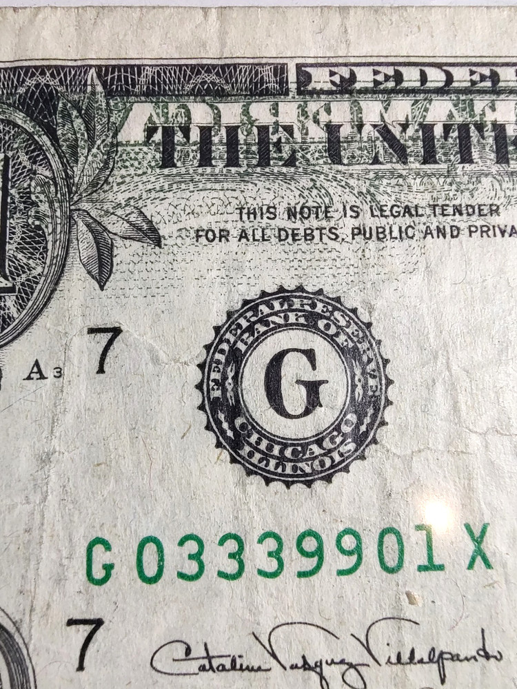 Back To Front Wet Ink Transfer 1988-A $1 One Dollar Bill Error Note Circulated