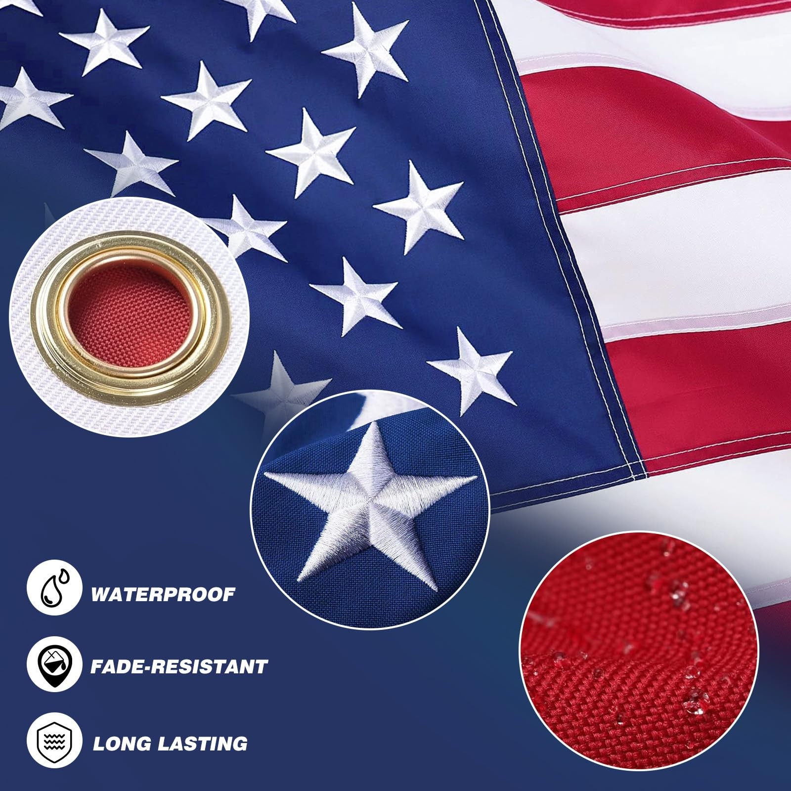 Heavy Duty Flag Pole, 25FT 12 Gauge Extra Thick Aluminum Flagpole Kit, 100MPH