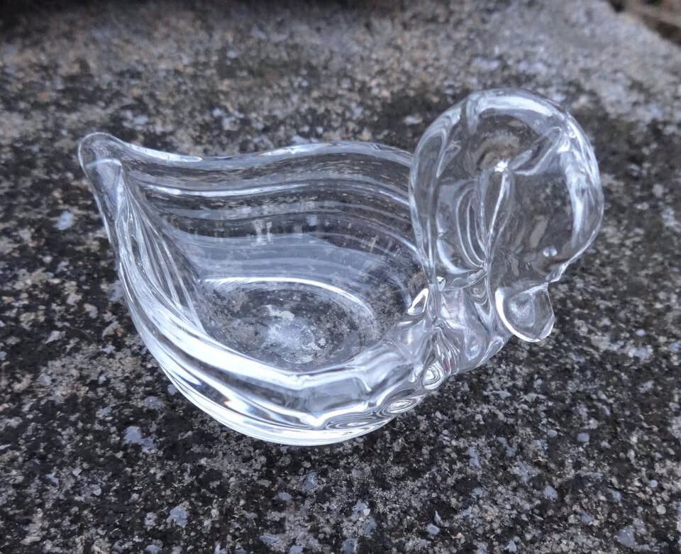 Clear, Heisey Glass SWAN Open Salt Dip, Cellar, Dish!