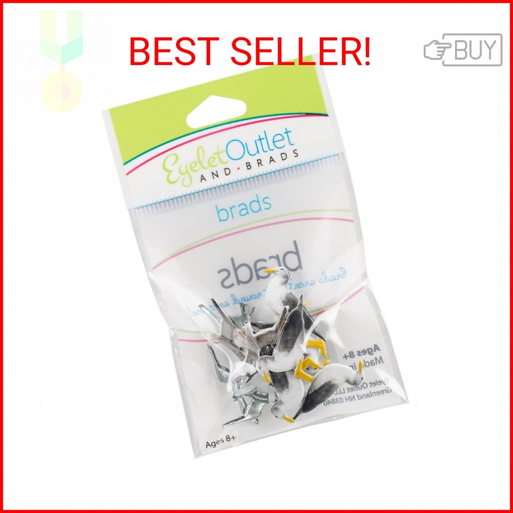 Eyelet Outlet Shape Brads 12/Pkg-Seagull