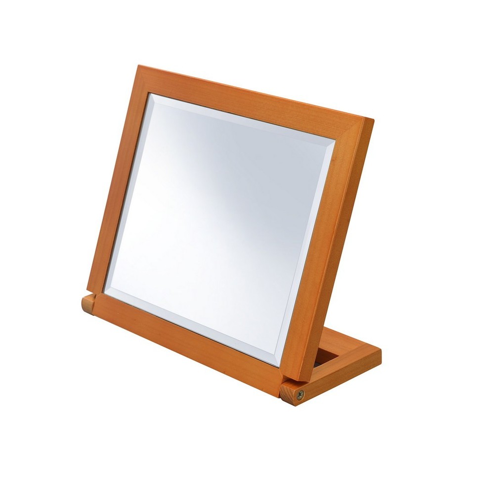 8" Tall Polyresin adjustable Make-Up Mirror, Walnut finish