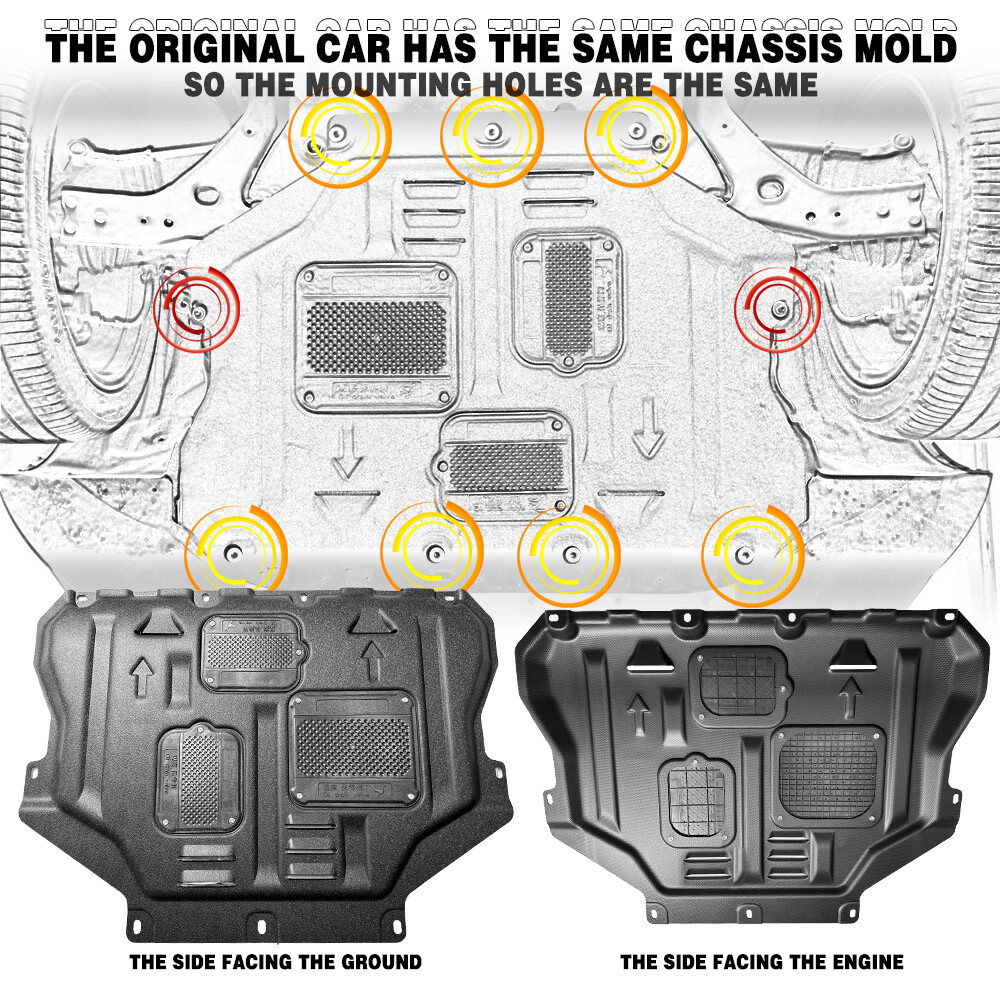 For Ford Escape 2013-2019 Auto Engine Cover Chassis Guards Shield Mud Flaps