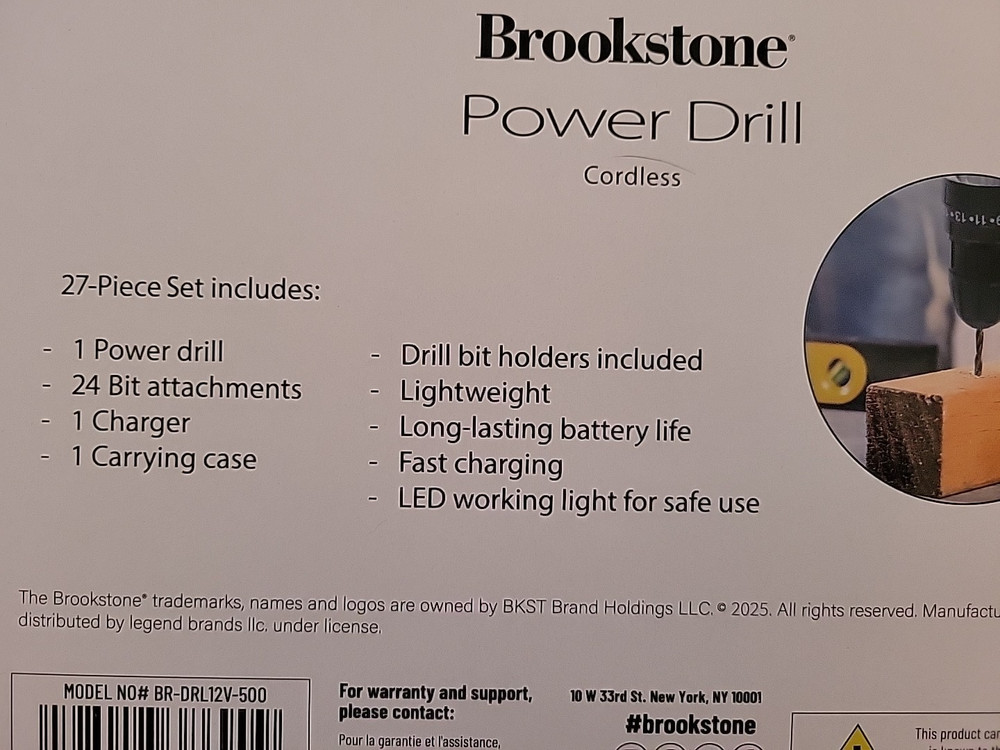 Brookstone 12-volt Power Drill with Accessories NEW UNOPENED
