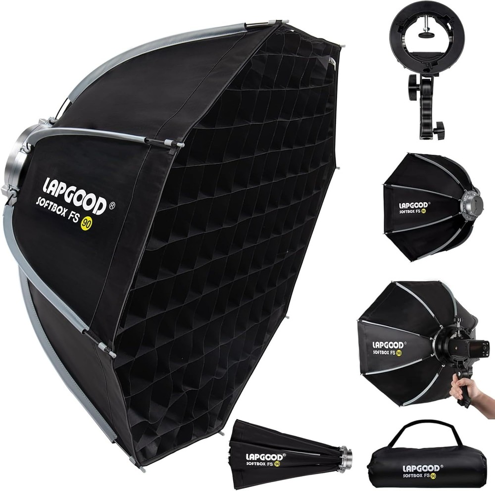 FS90 Softbox 90cm/35.5in Softboxes, Quick Release Foldable Softbox with Honey...