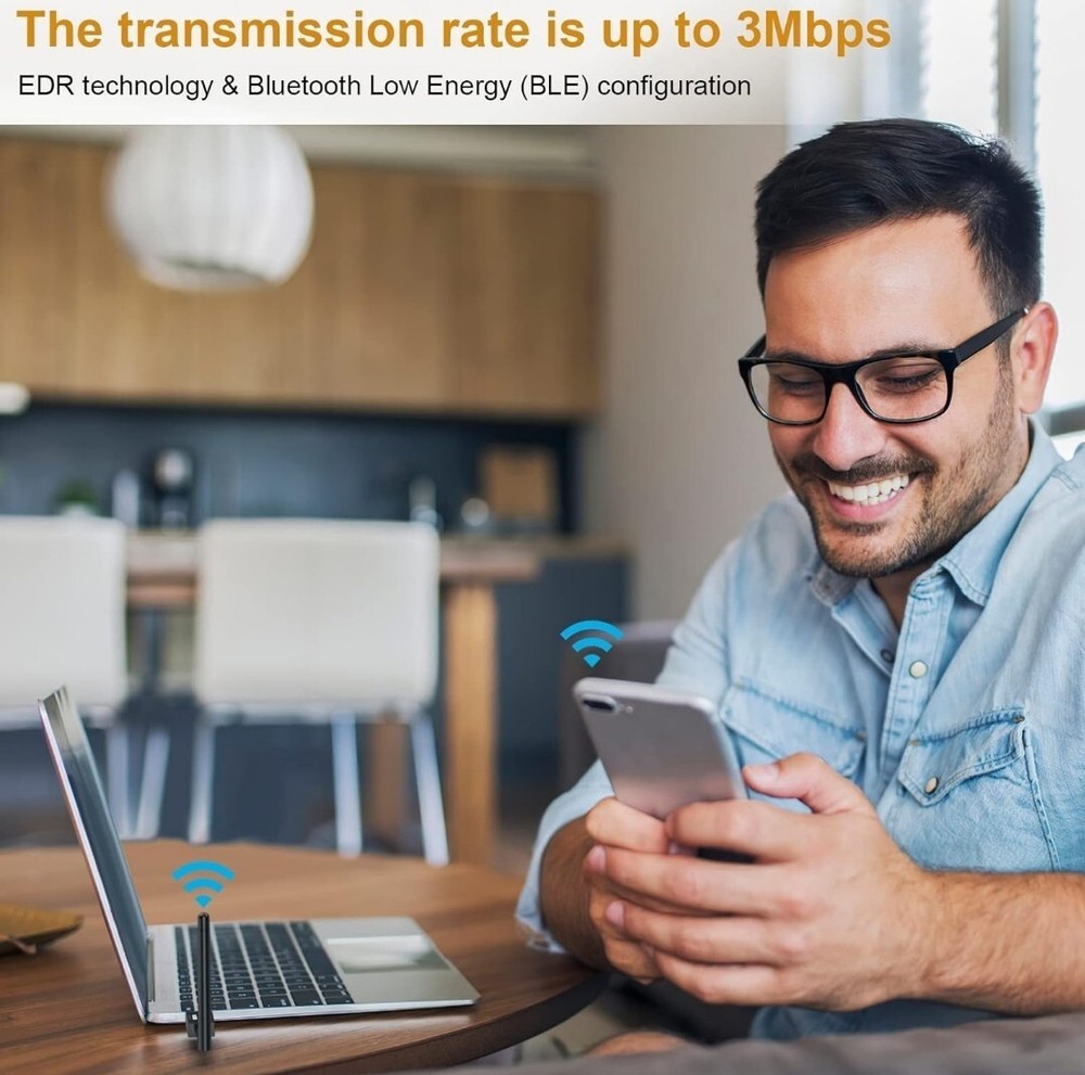 Techkey BT833 Black USB Long Range 5.3 Bluetooth Adapter