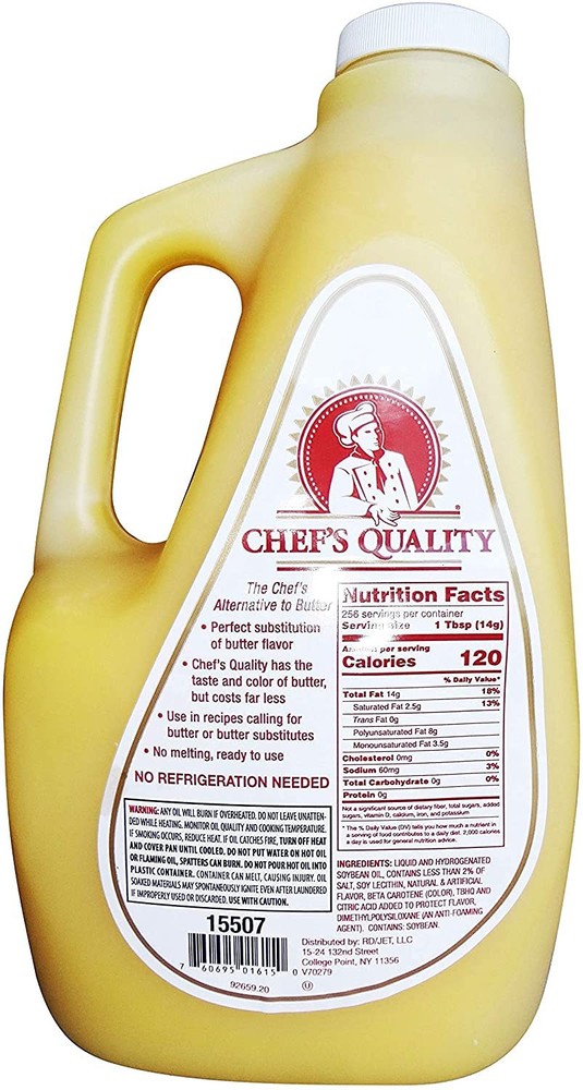 Chefs Quality Alternative Liquid Butter 1 Gallon